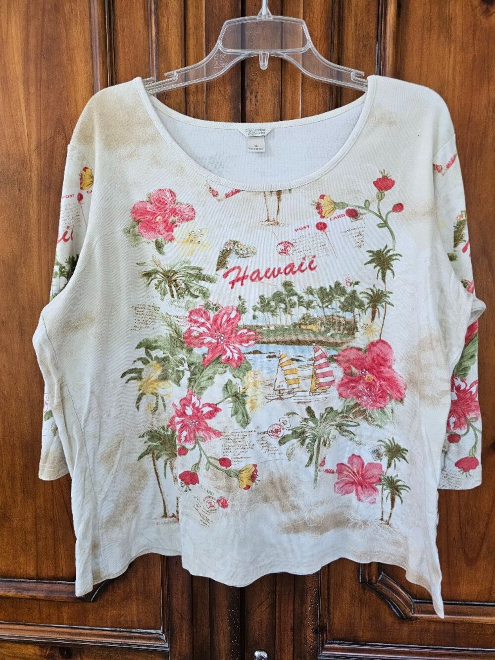 Hawaii long sleeve embelished shirt